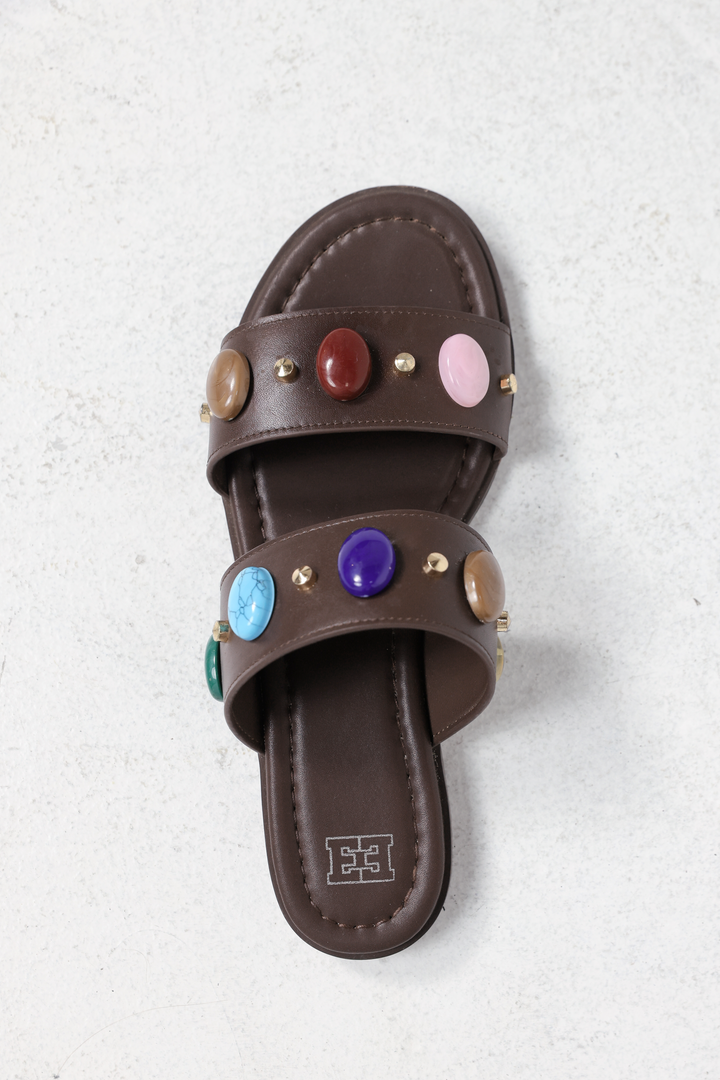 EE Jeweled Brown Slides