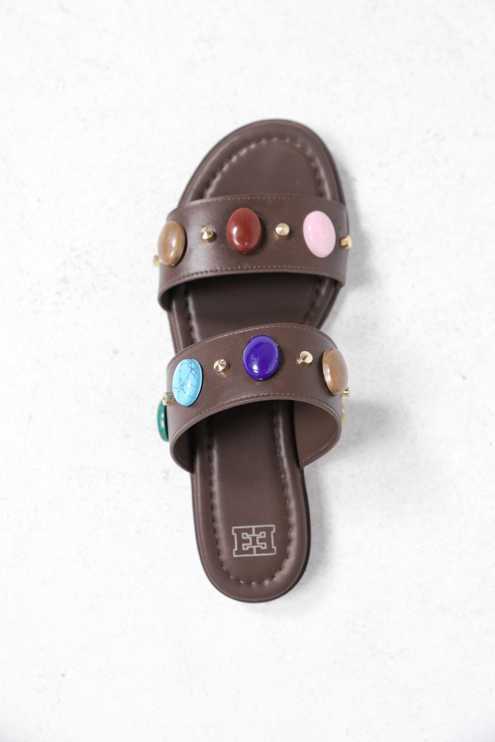 EE Jeweled Brown Slides