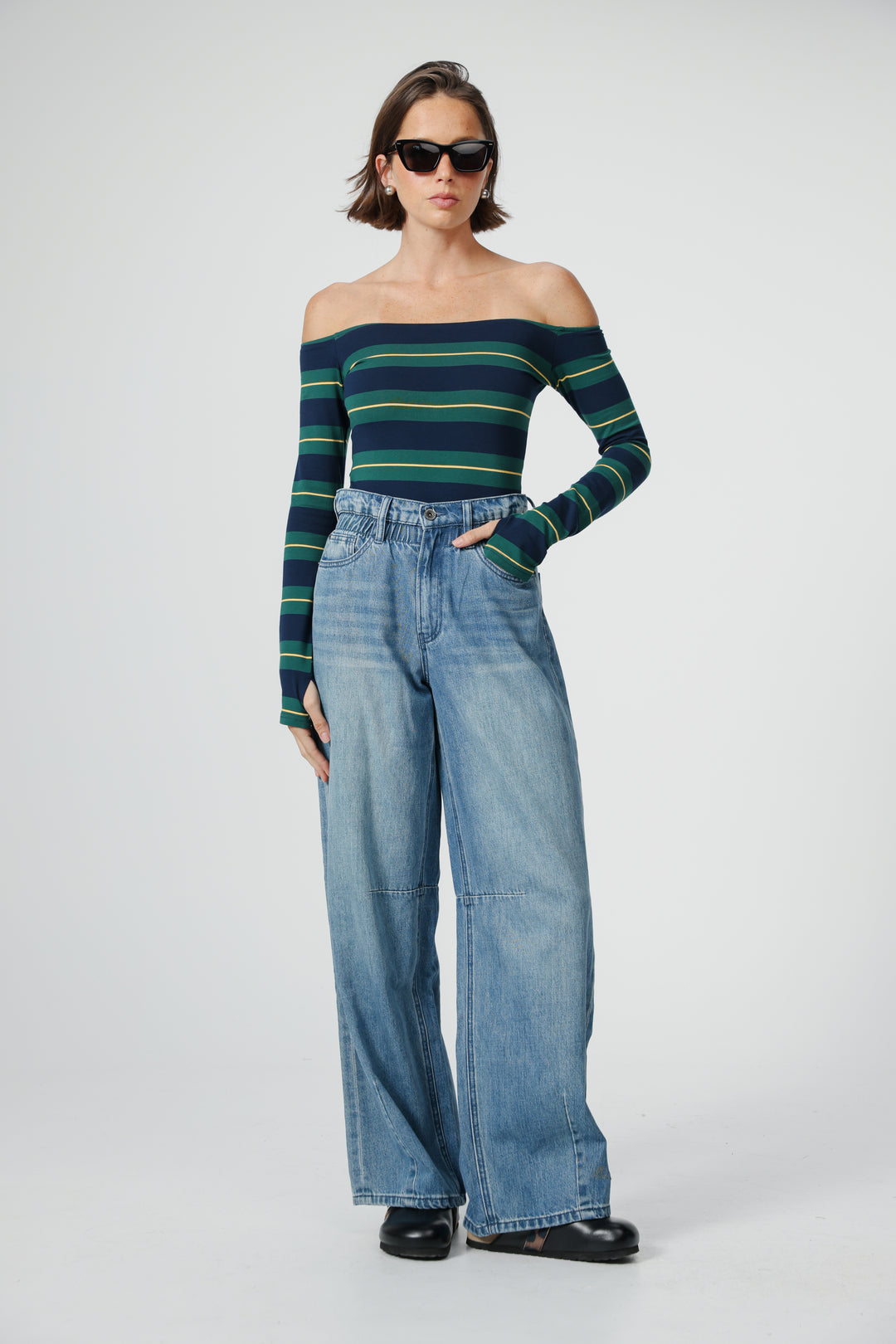 Park Green Stripes Bodysuit