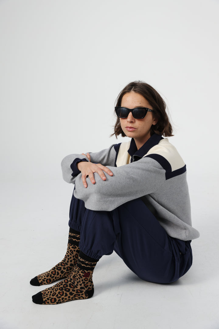 EE Leopard/Black Socks