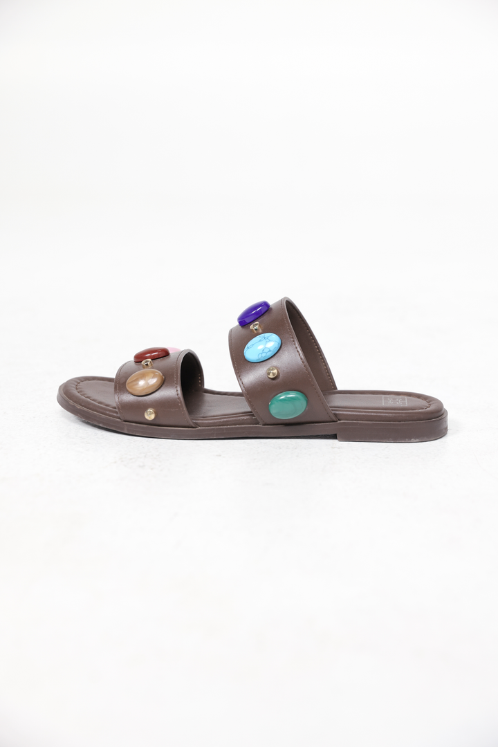 EE Jeweled Brown Slides