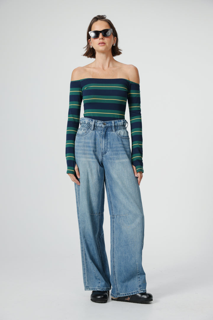 Park Green Stripes Bodysuit