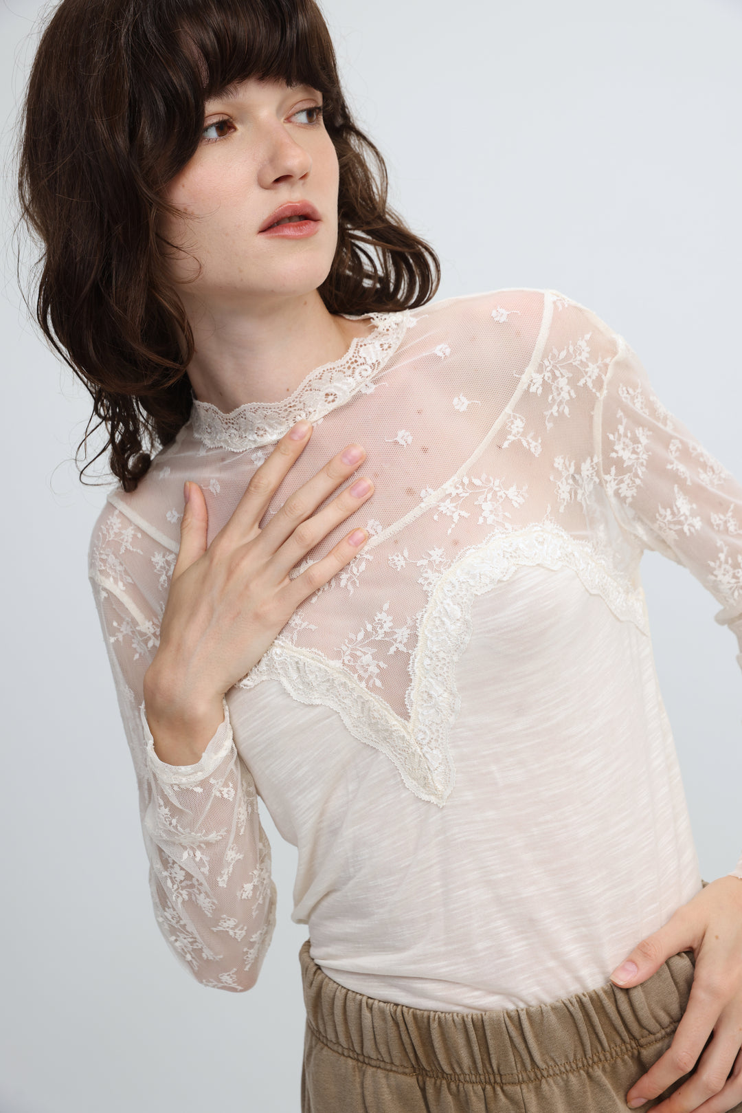 Victory Cream Lace Shirt