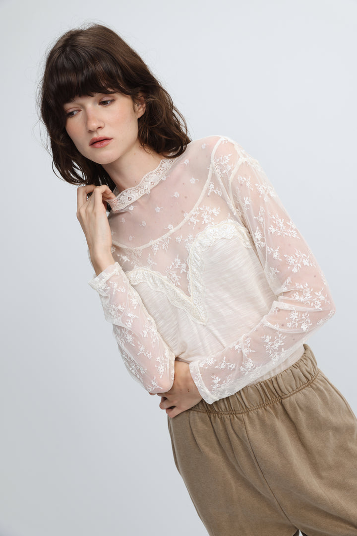 Victory Cream Lace Shirt