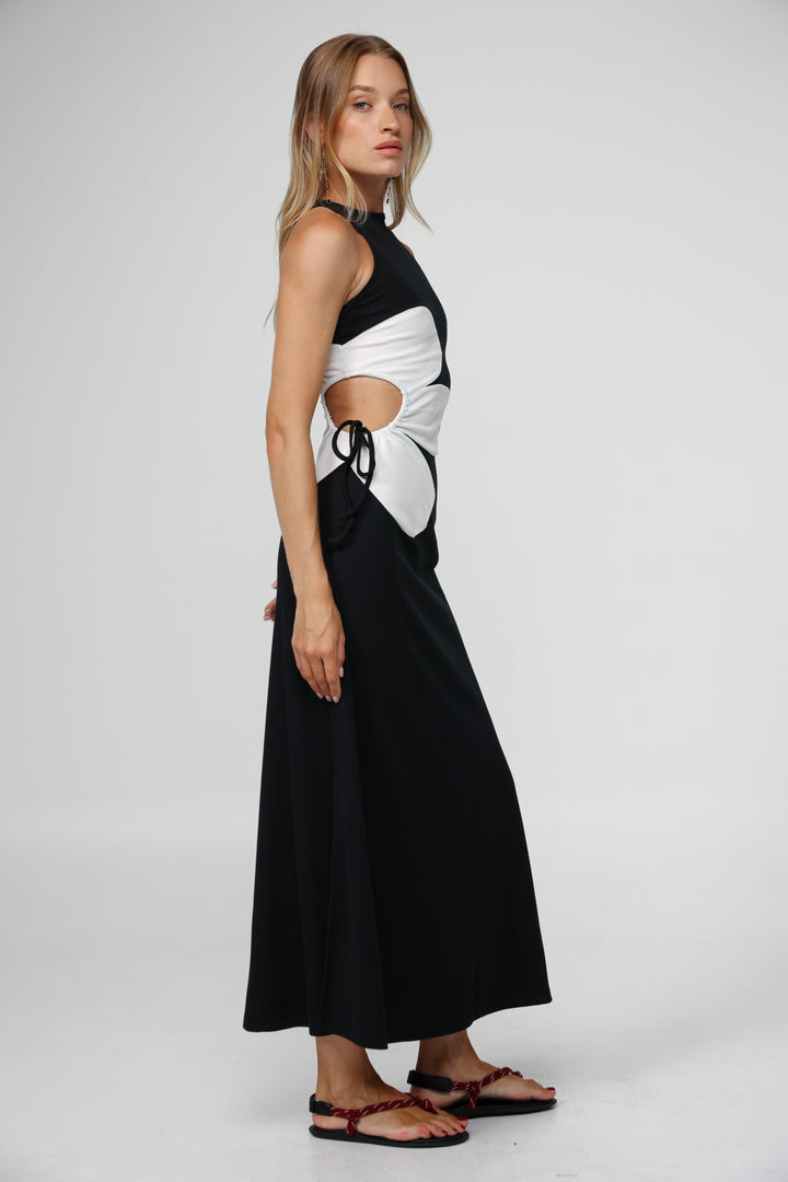 Winding Black Dress