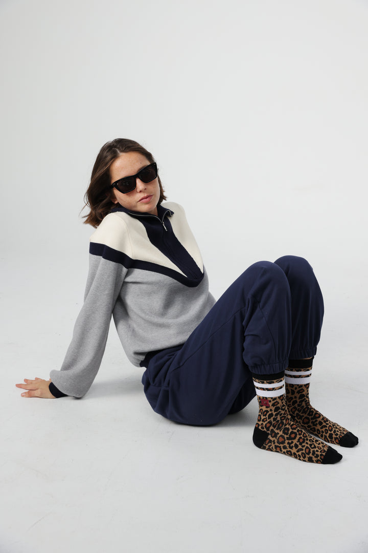 EE Leopard/White Socks