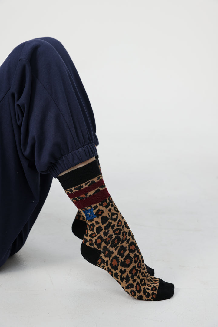 EE Leopard/Wine Socks