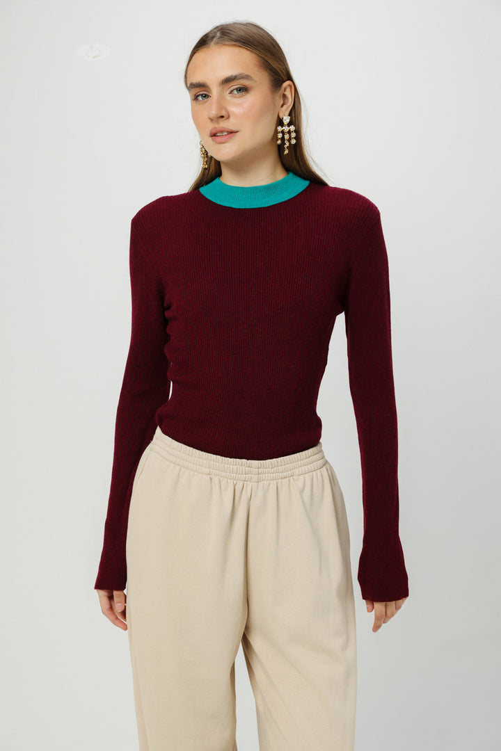 Basic Wine Sweater
