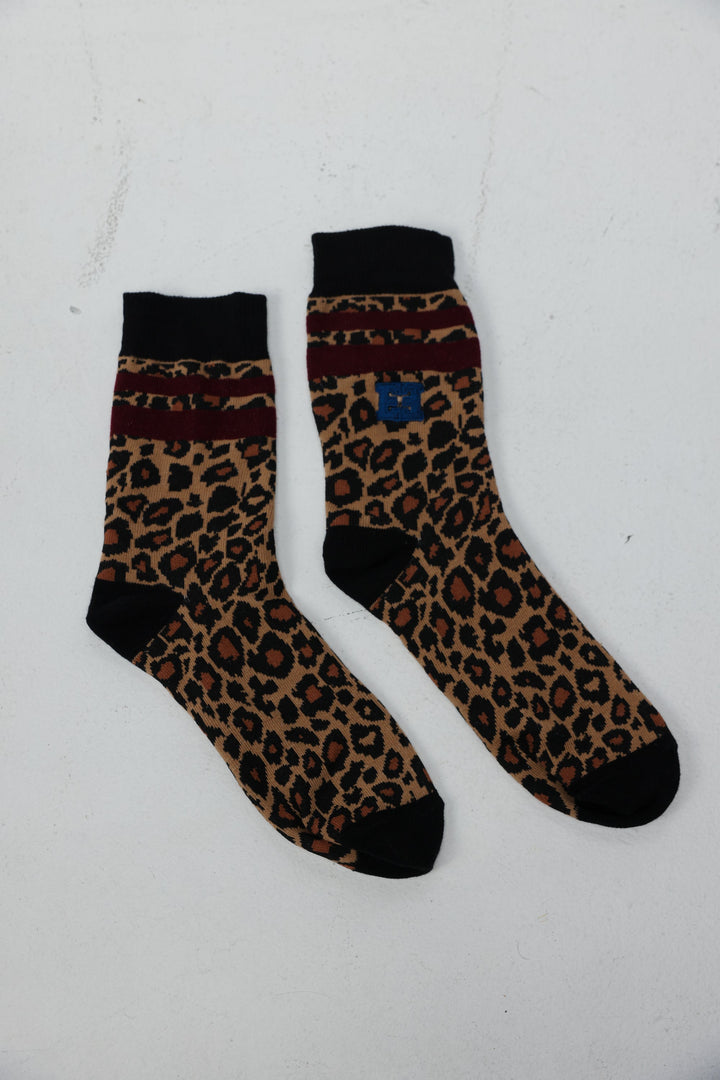 EE Leopard/Wine Socks