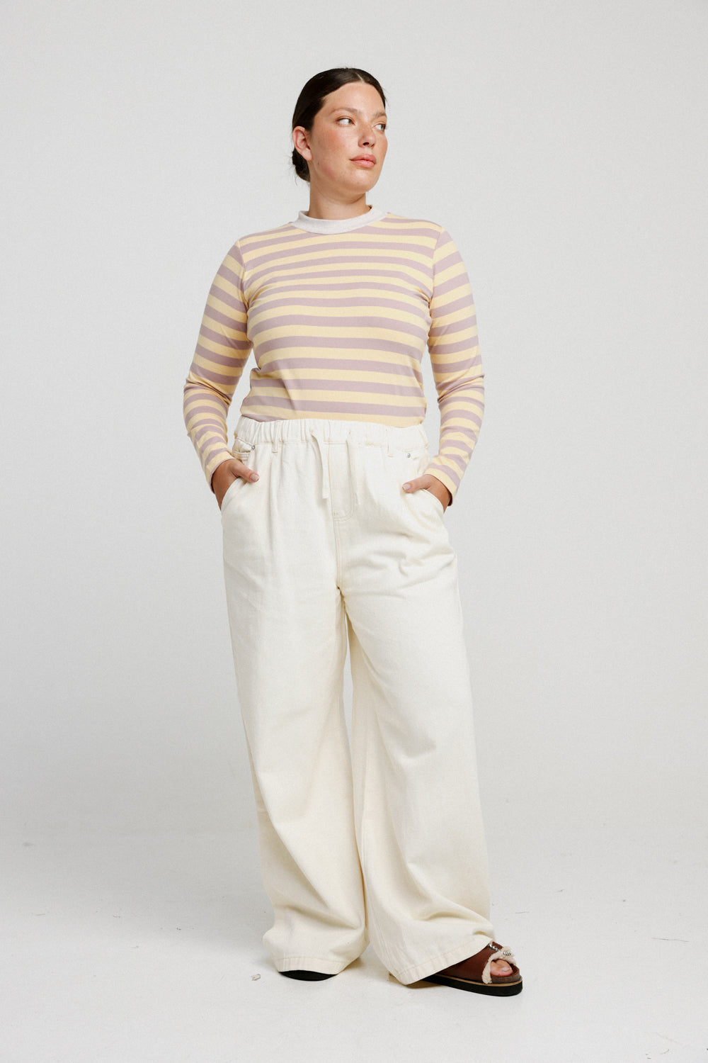 Rebasically Lilac&Yellow Stripes Shirt