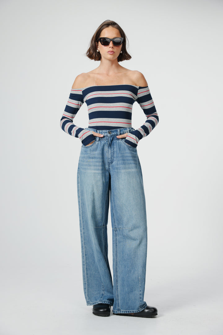 Park Grey Stripes Bodysuit