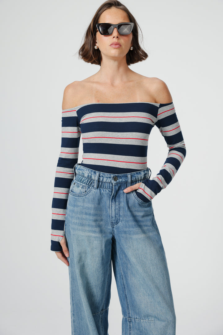 Park Grey Stripes Bodysuit