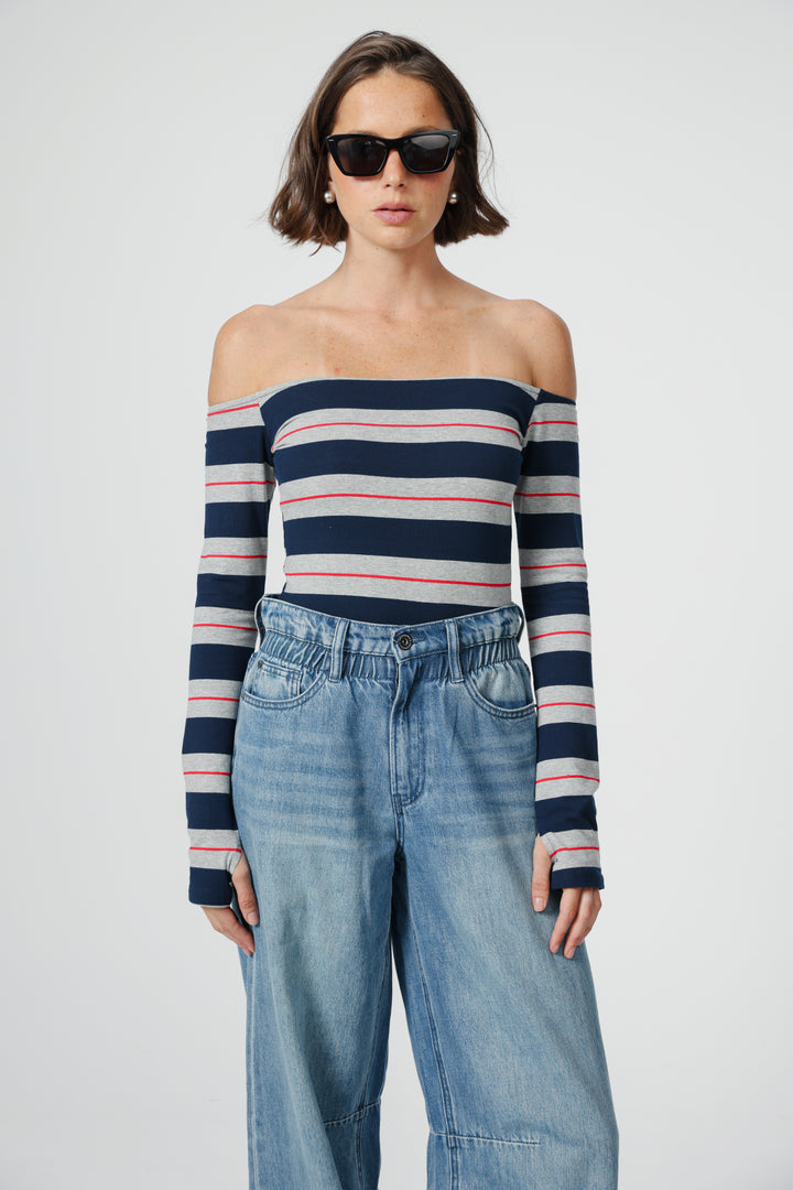 Park Grey Stripes Bodysuit