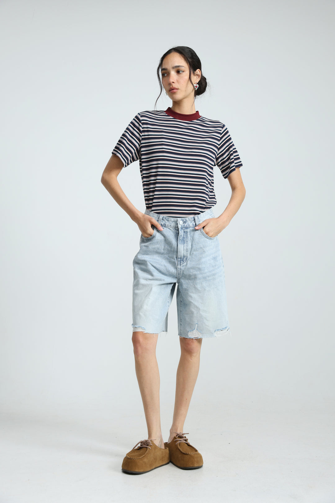 Rebasically Striped Navy T-Shirt