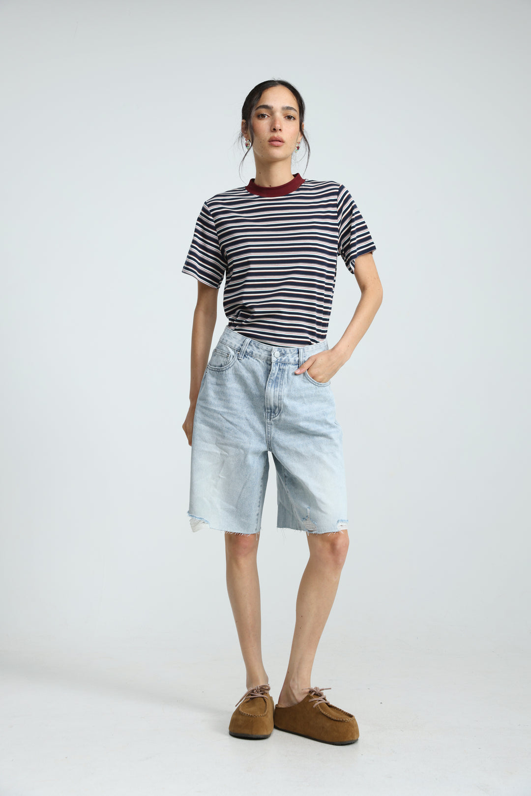 Rebasically Striped Navy T-Shirt
