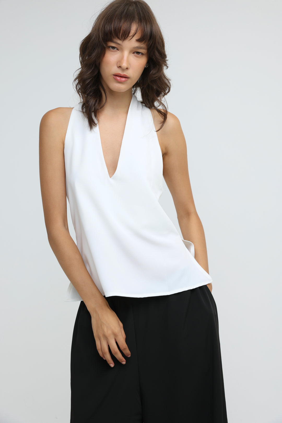 Fluid White Halter Top