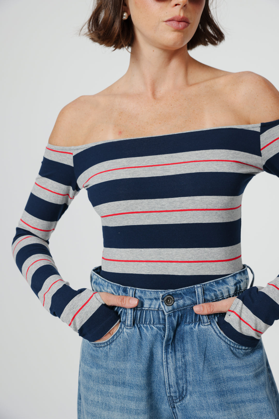 Park Grey Stripes Bodysuit