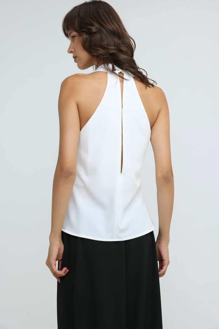 Fluid White Halter Top