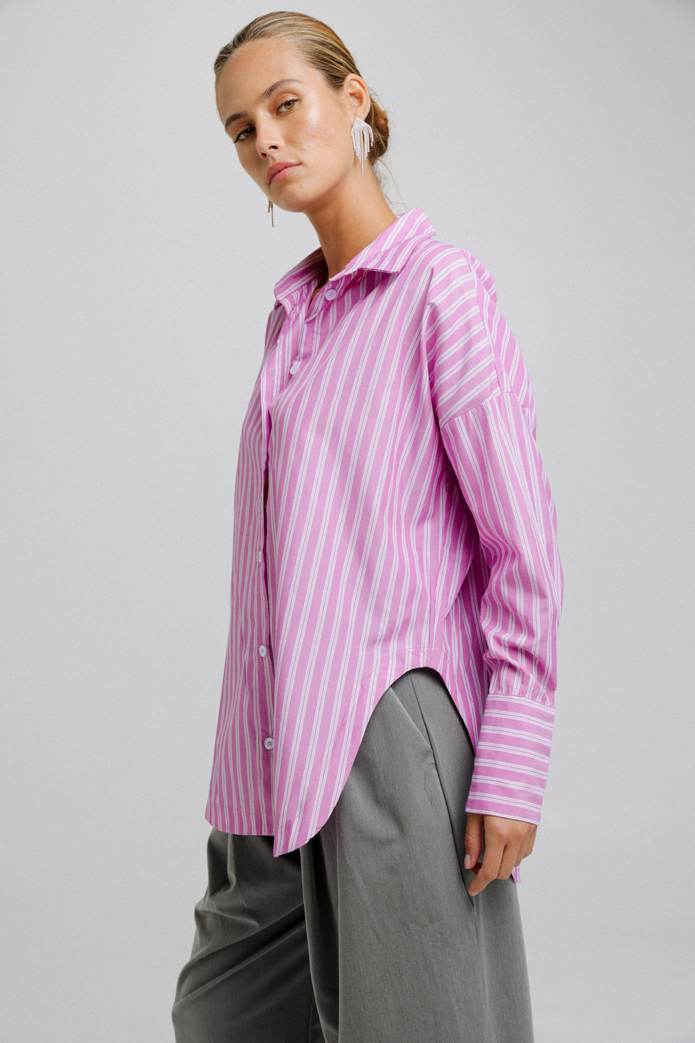 Stripes Pink Buttoned Shirt