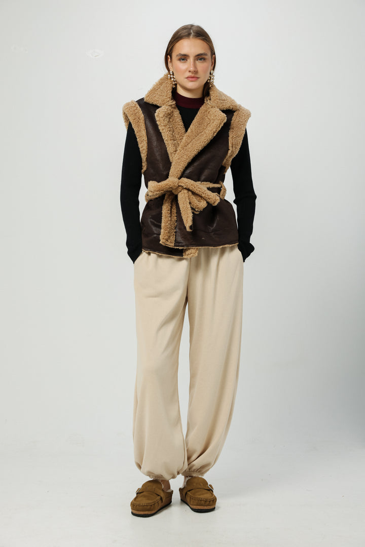 Faux Fur Brown Vest