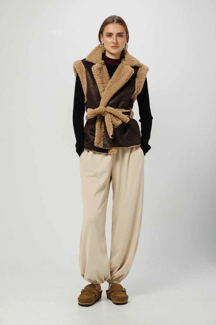 Faux Fur Brown Vest