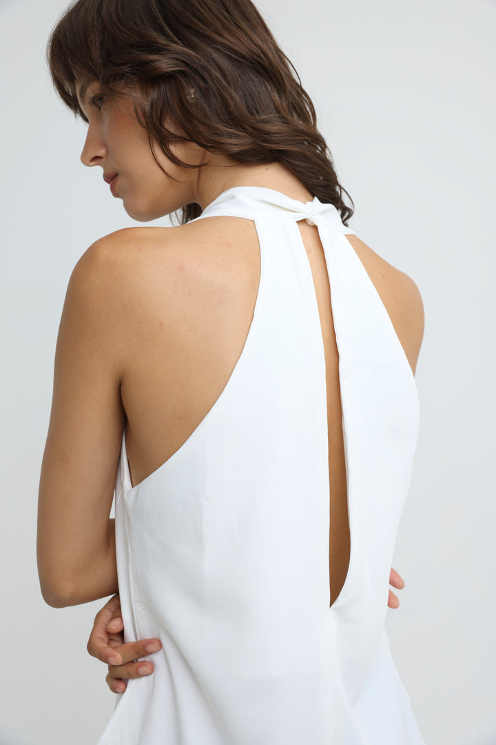 Fluid White Halter Top