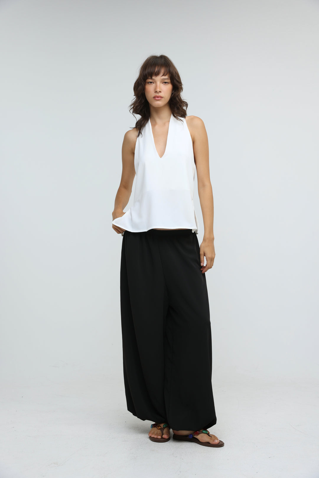 Fluid White Halter Top