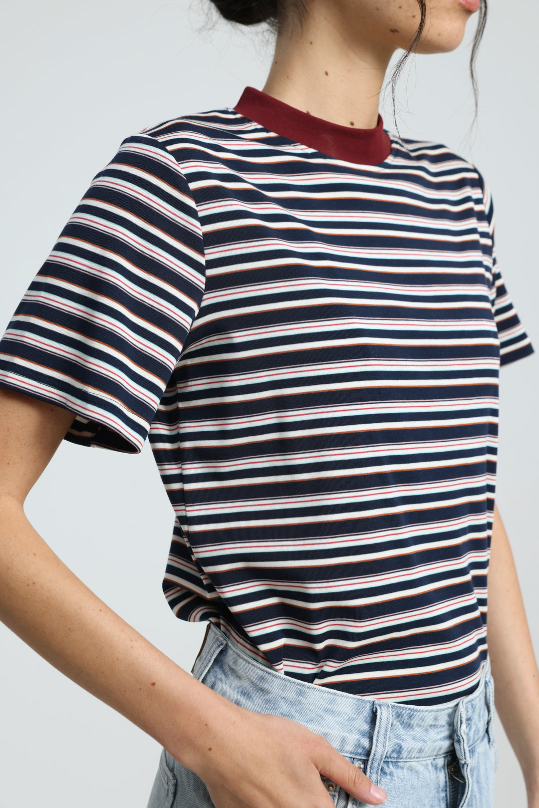 Rebasically Striped Navy T-Shirt