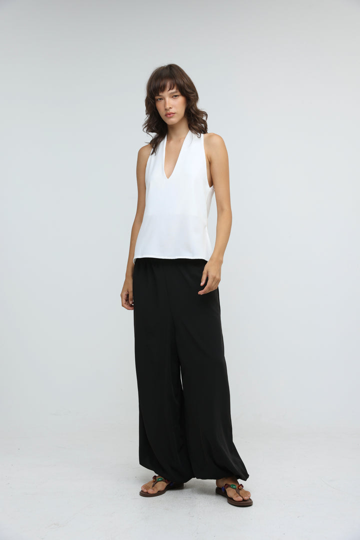 Fluid White Halter Top