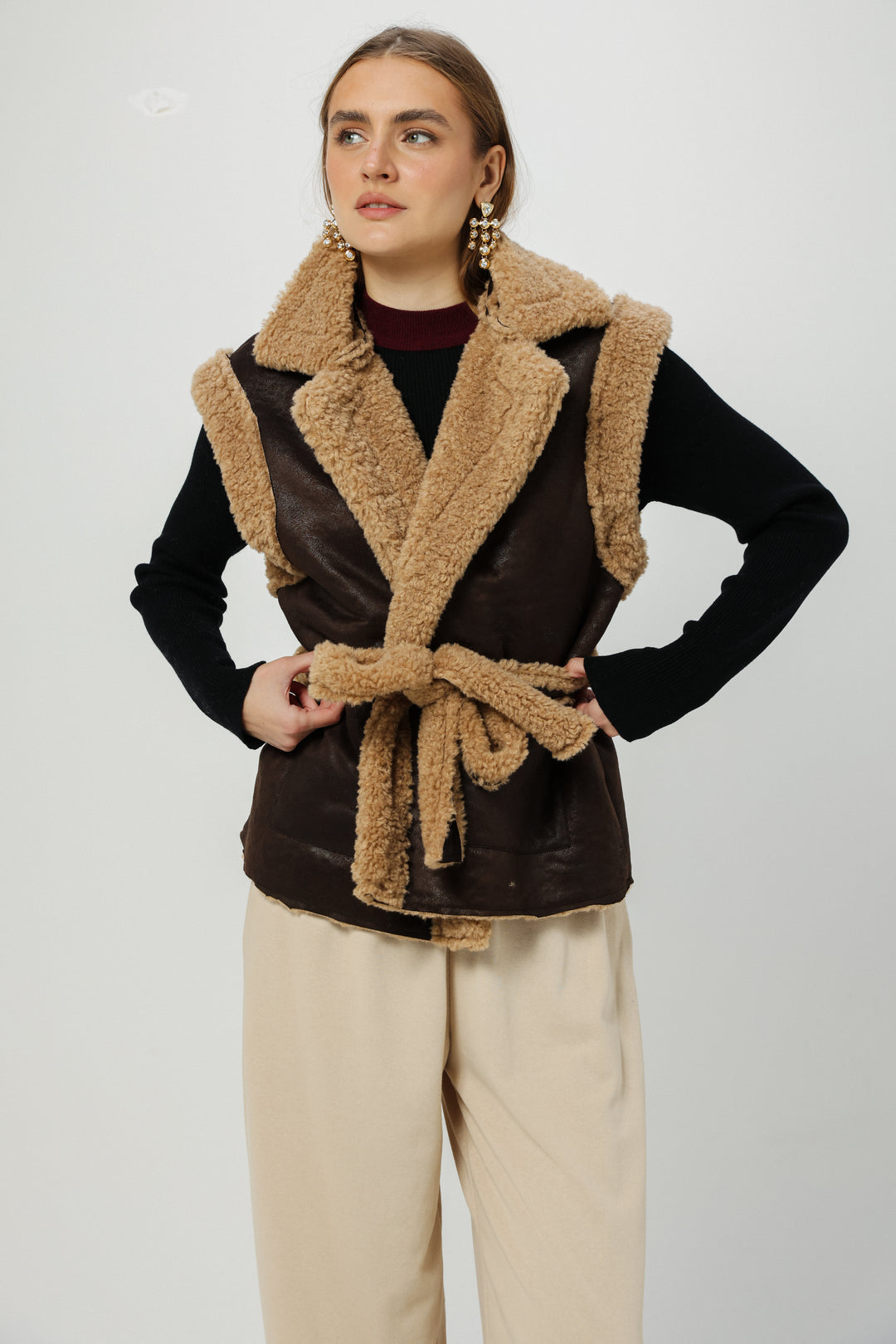 Faux Fur Brown Vest