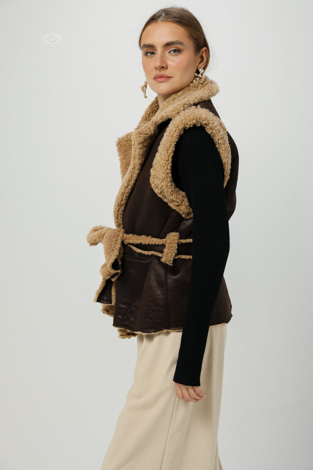 Faux Fur Brown Vest