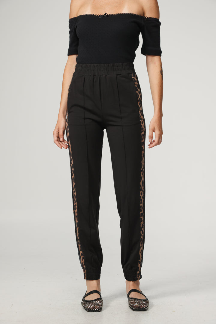 Best Black/Leopard Mesh Joggers