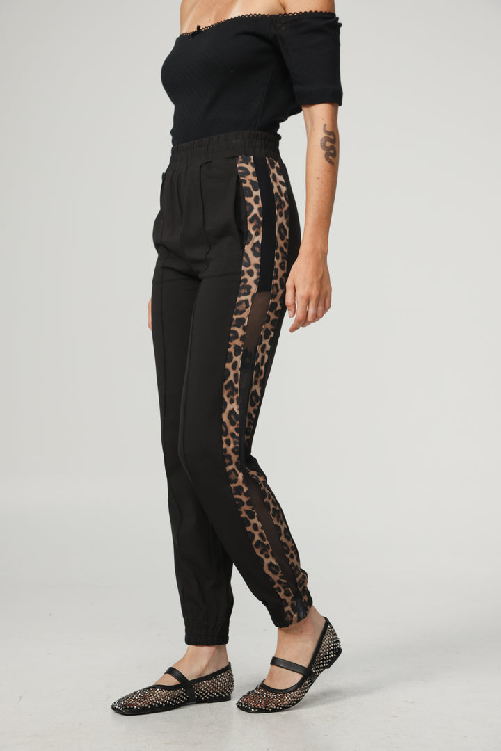 Best Black/Leopard Mesh Joggers