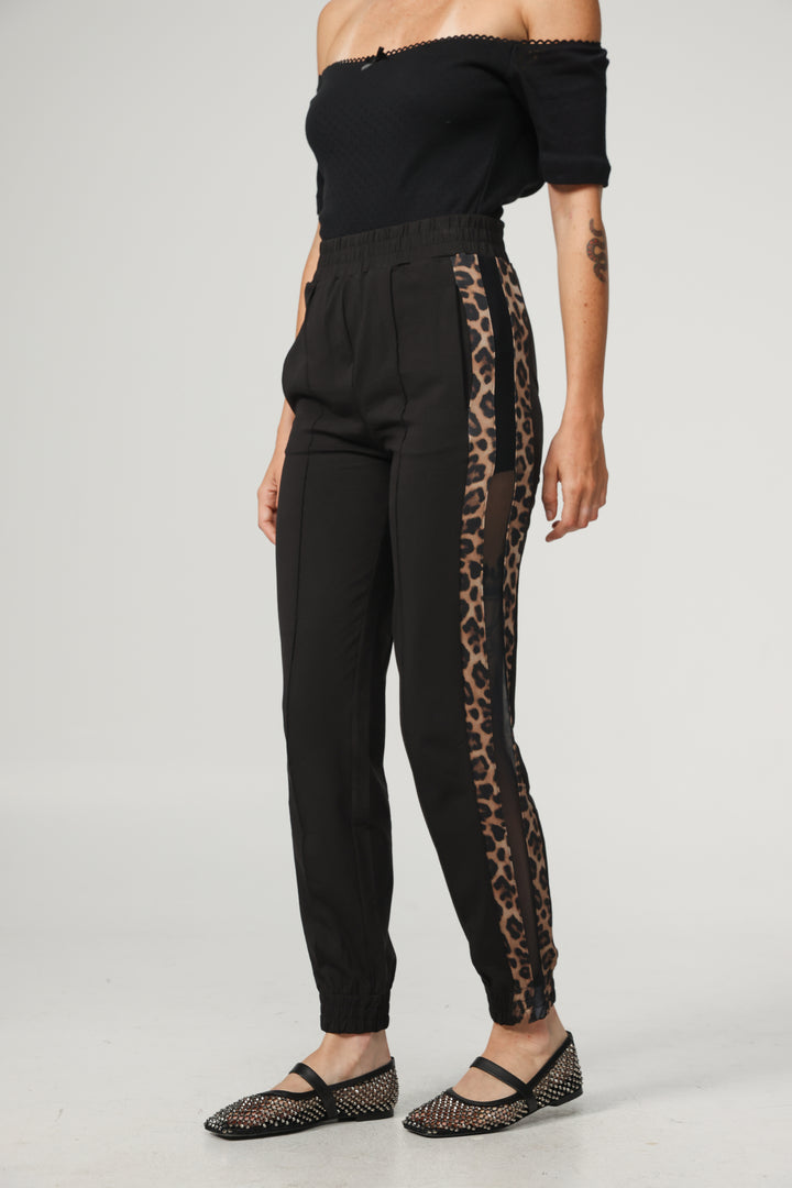 Best Black/Leopard Mesh Joggers
