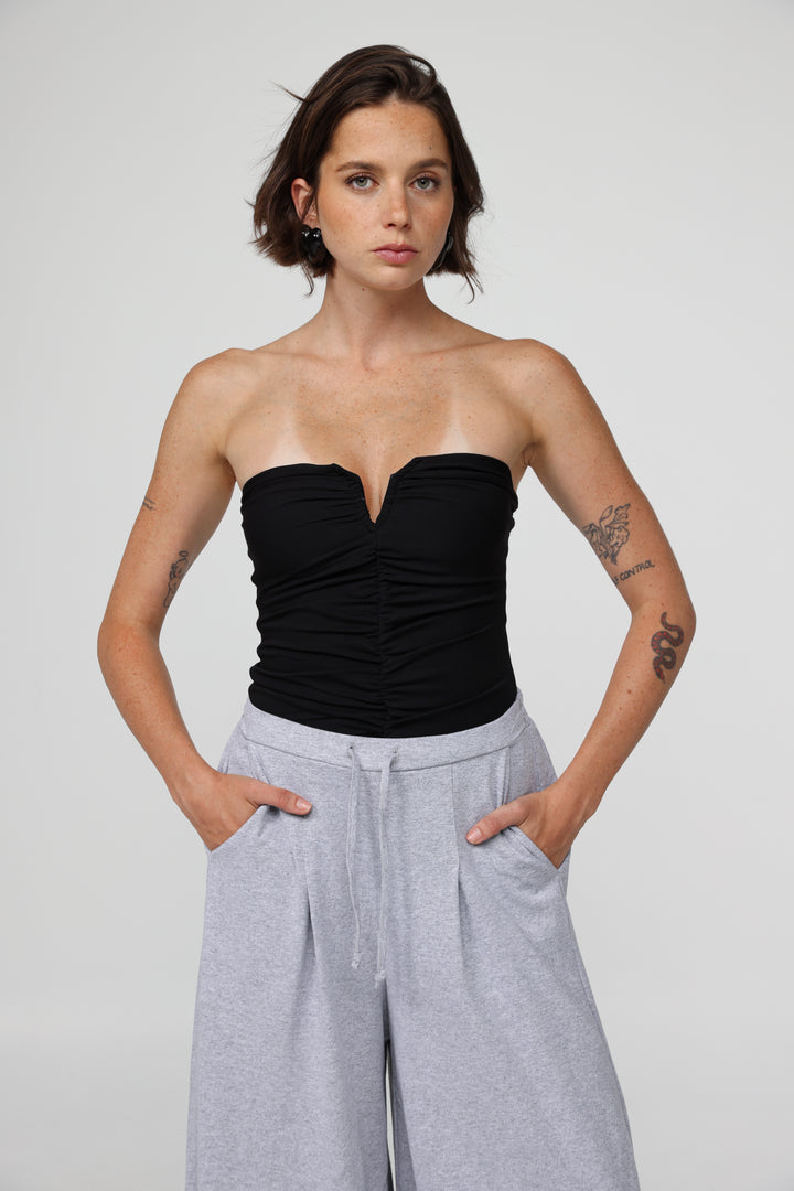 Realized Black Strapless Top