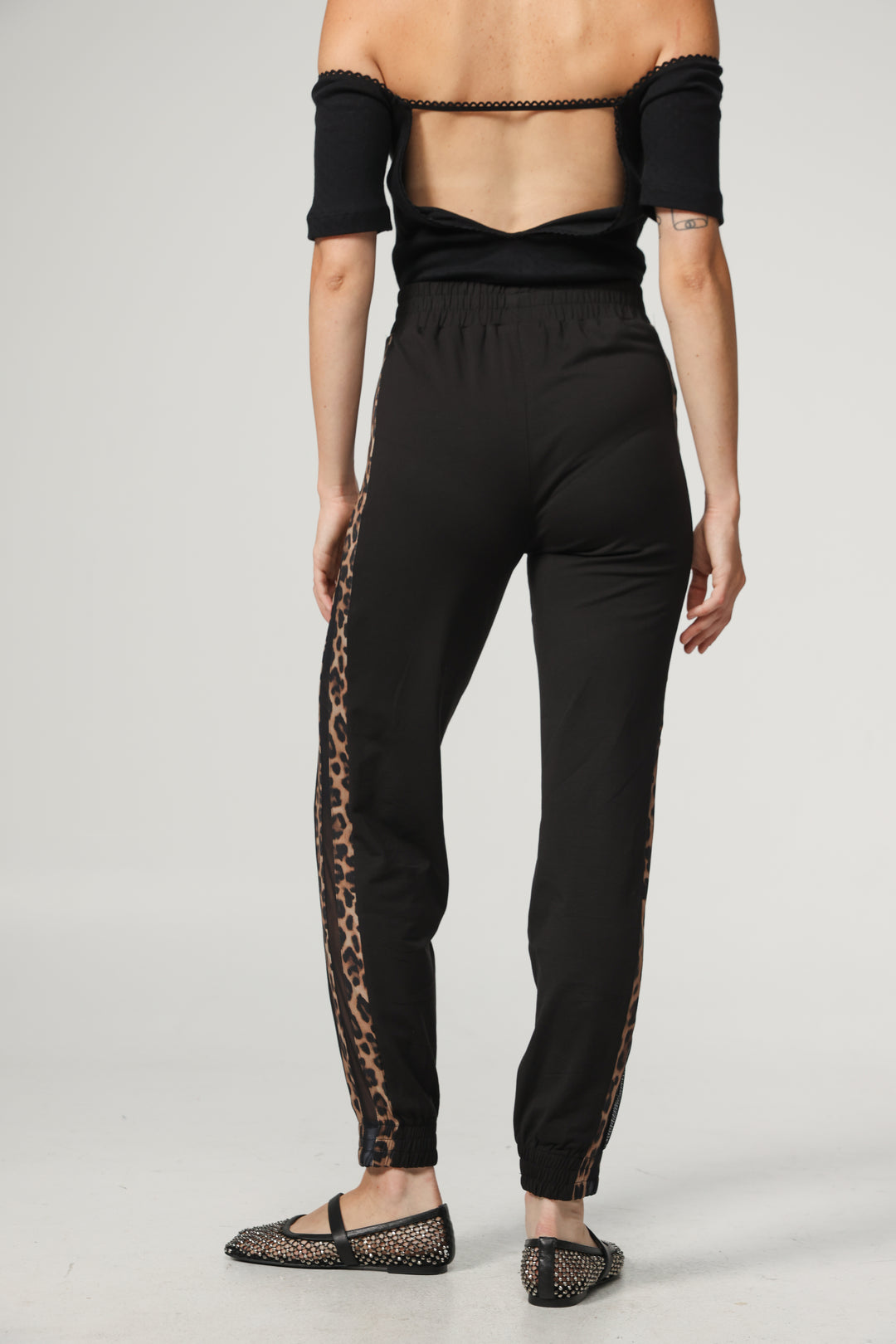 Best Black/Leopard Mesh Joggers