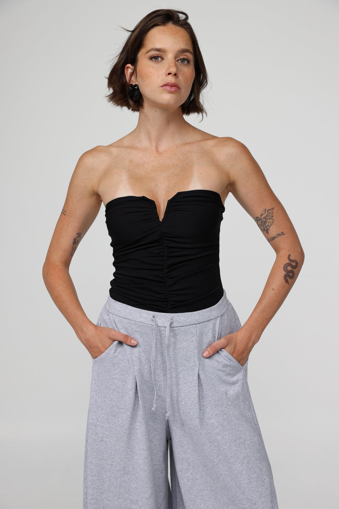 Realized Black Strapless Top
