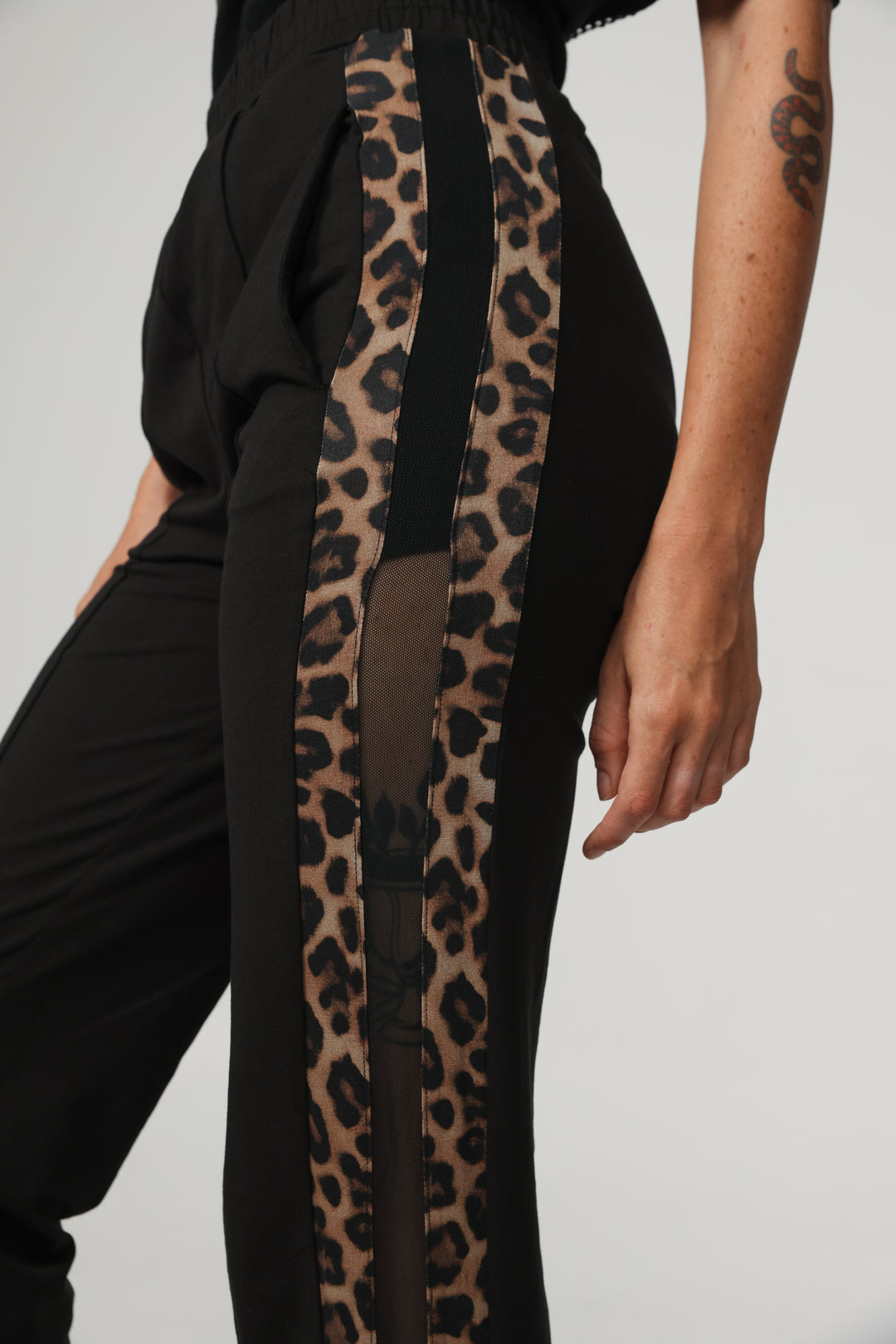 Best Black/Leopard Mesh Joggers