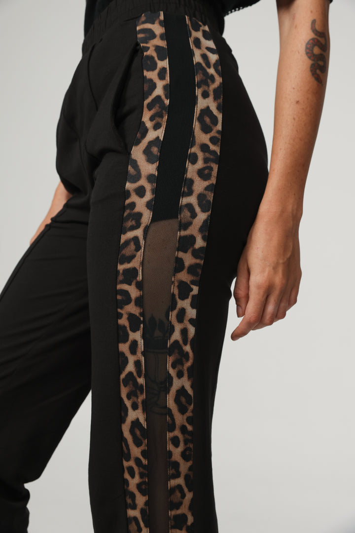 Best Black/Leopard Mesh Joggers