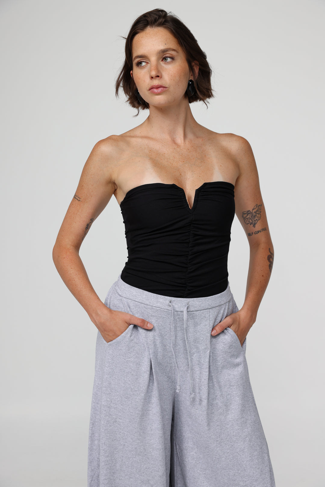 Realized Black Strapless Top