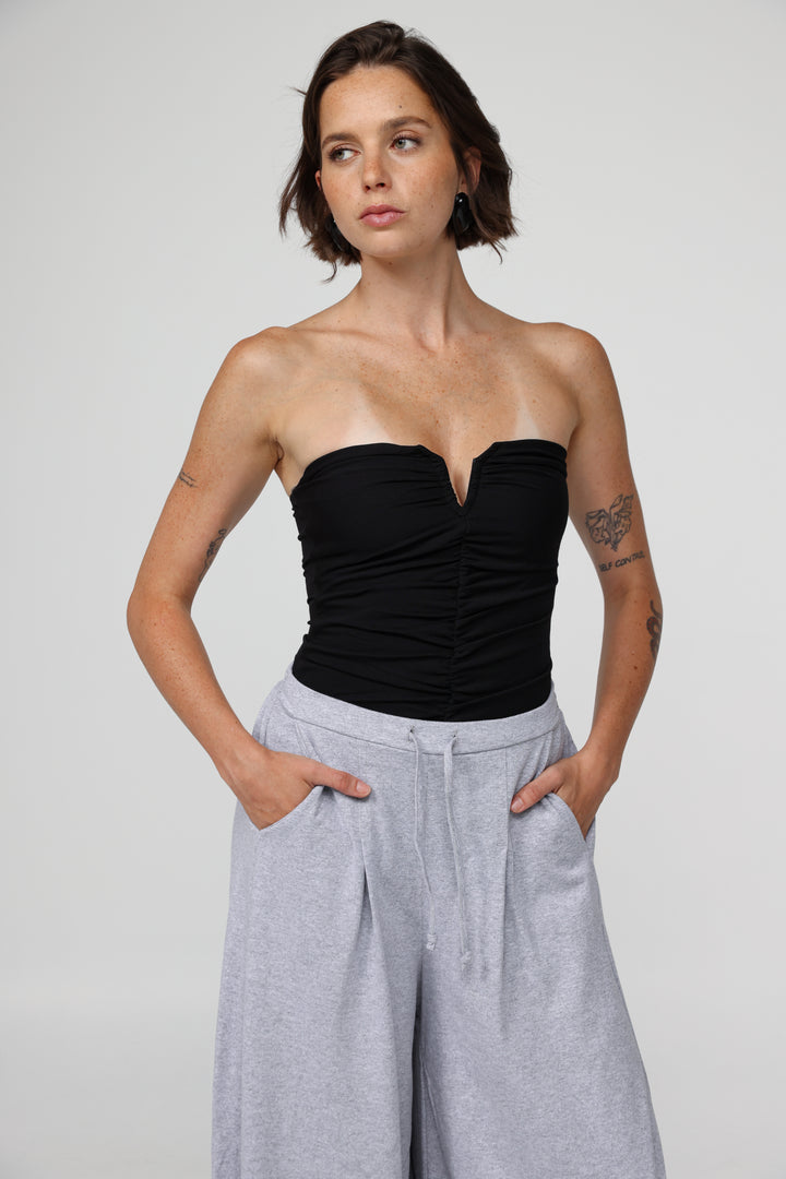 Realized Black Strapless Top