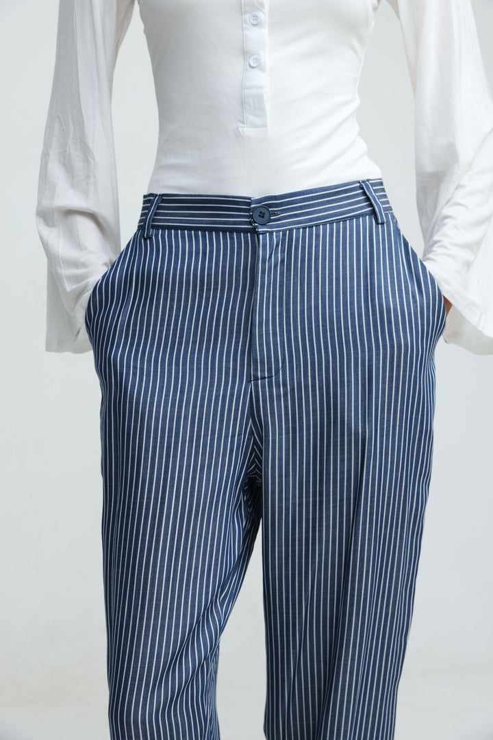 Letter Blue Stripes Bottoms