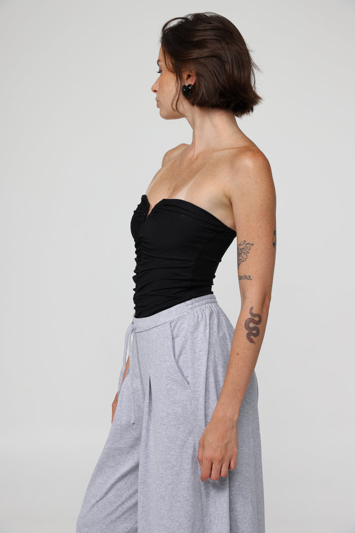 Realized Black Strapless Top