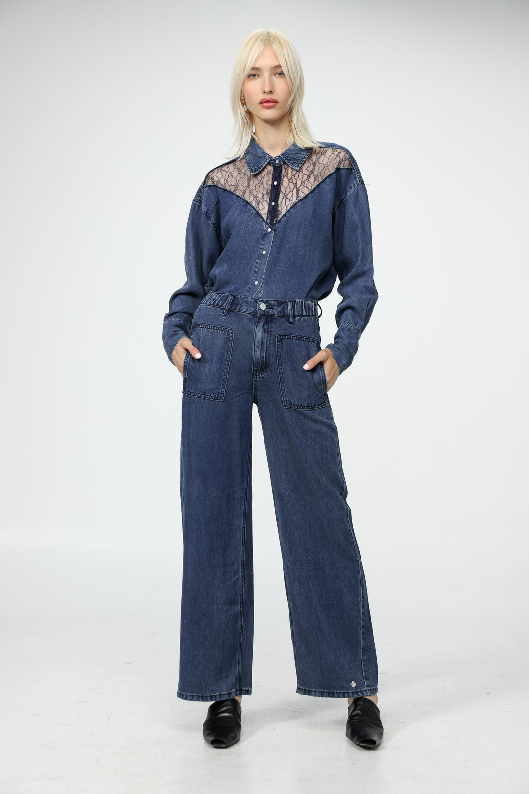 Reorganized Dark Blue Soft Denim Shirt