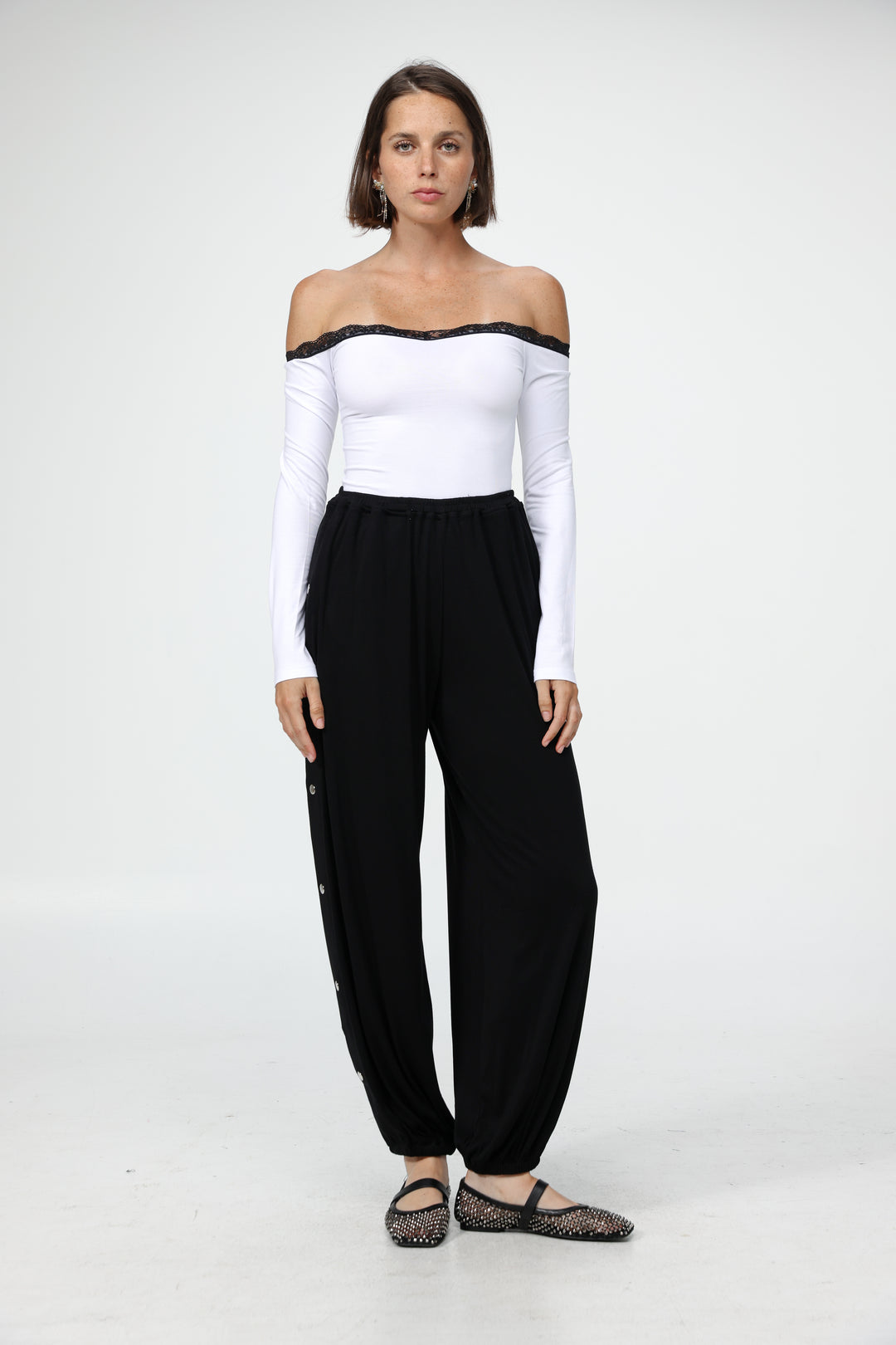 Player White Off Shoulder Top