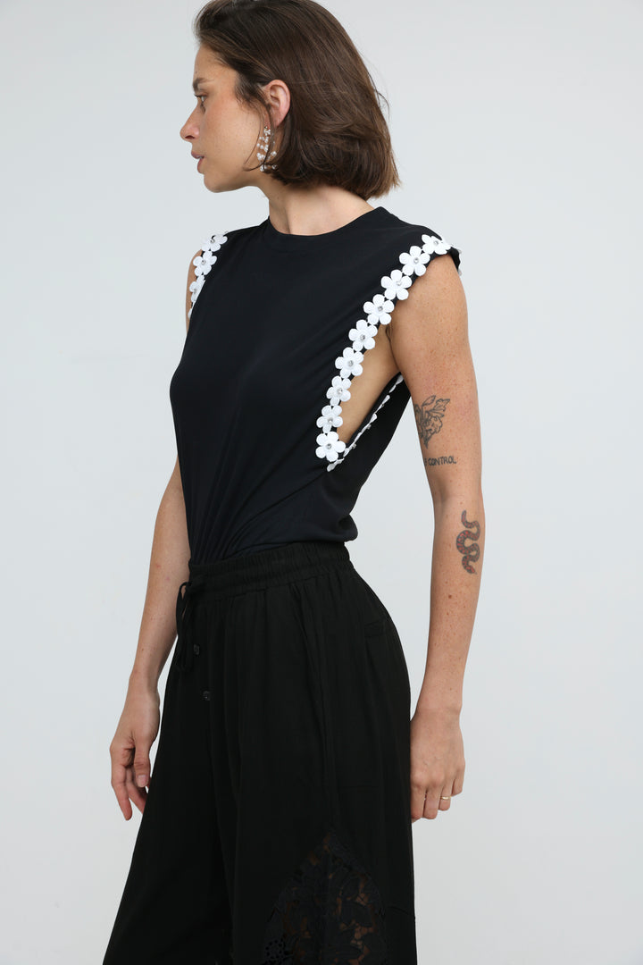 Wisteria Black Bodysuit