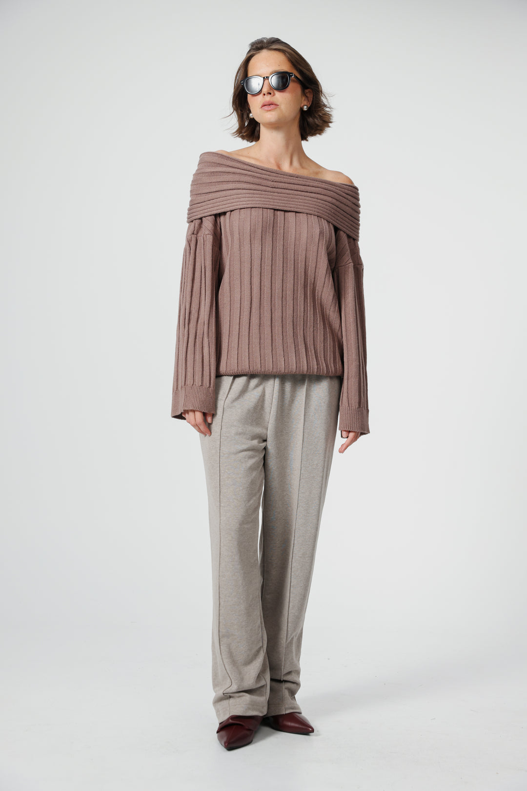 Memory Mocha Off Shoulder Sweater