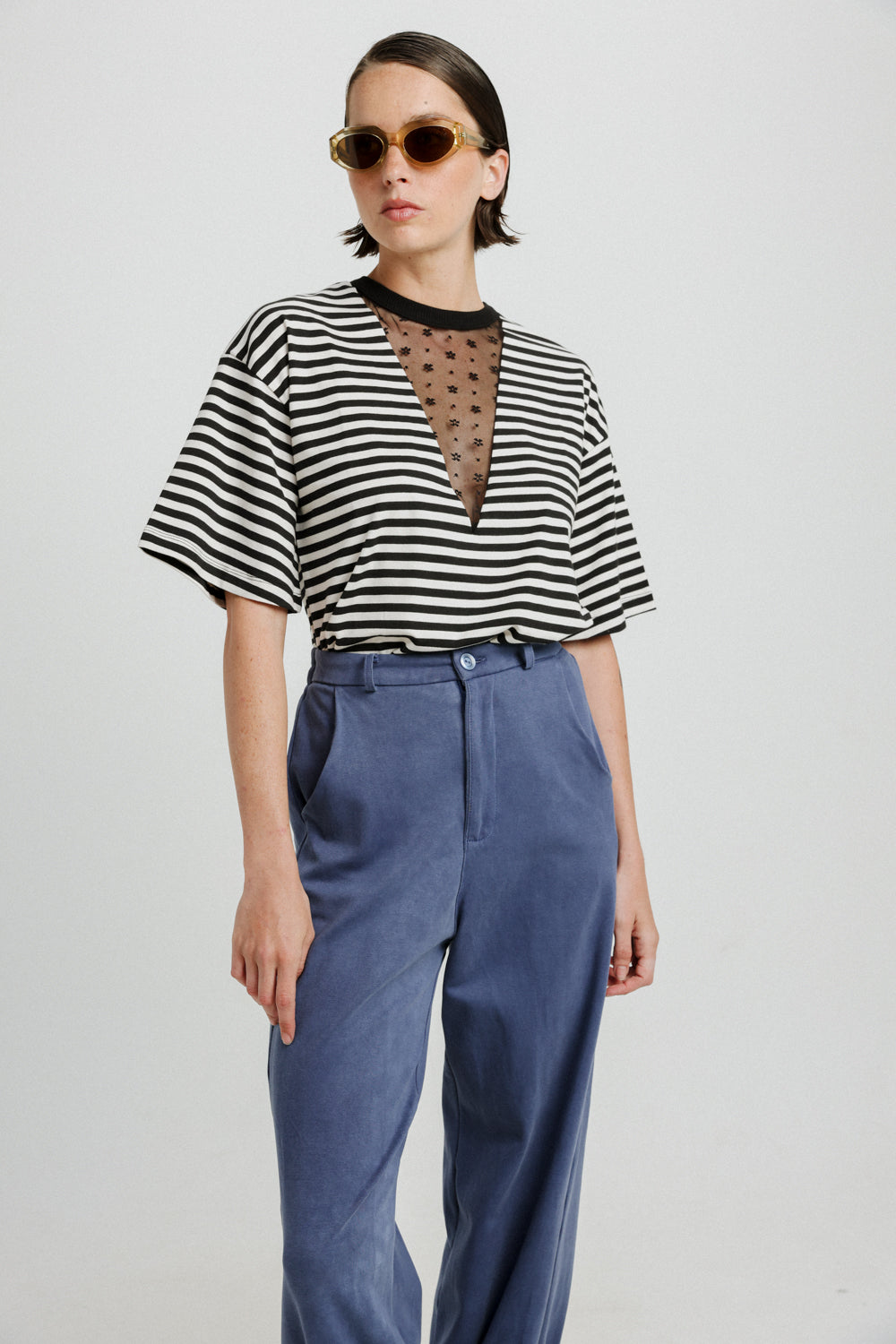 Field Striped Lace T-Shirt