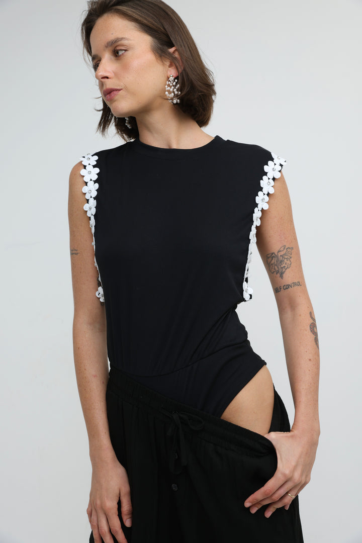 Wisteria Black Bodysuit