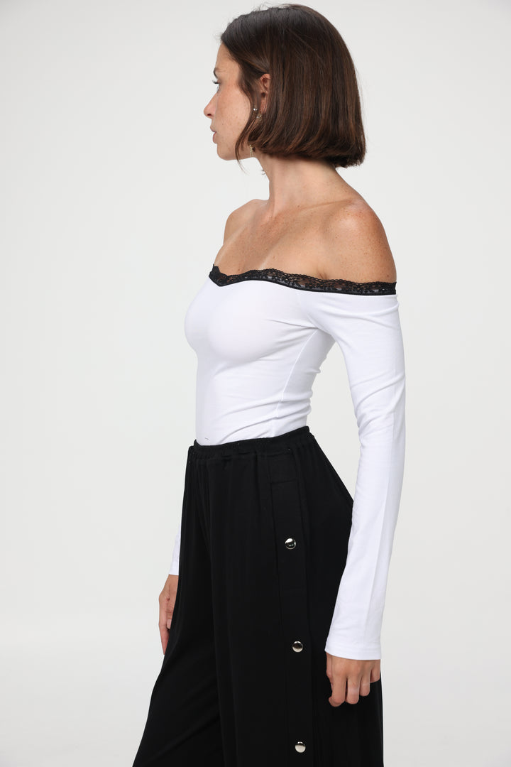 Player White Off Shoulder Top